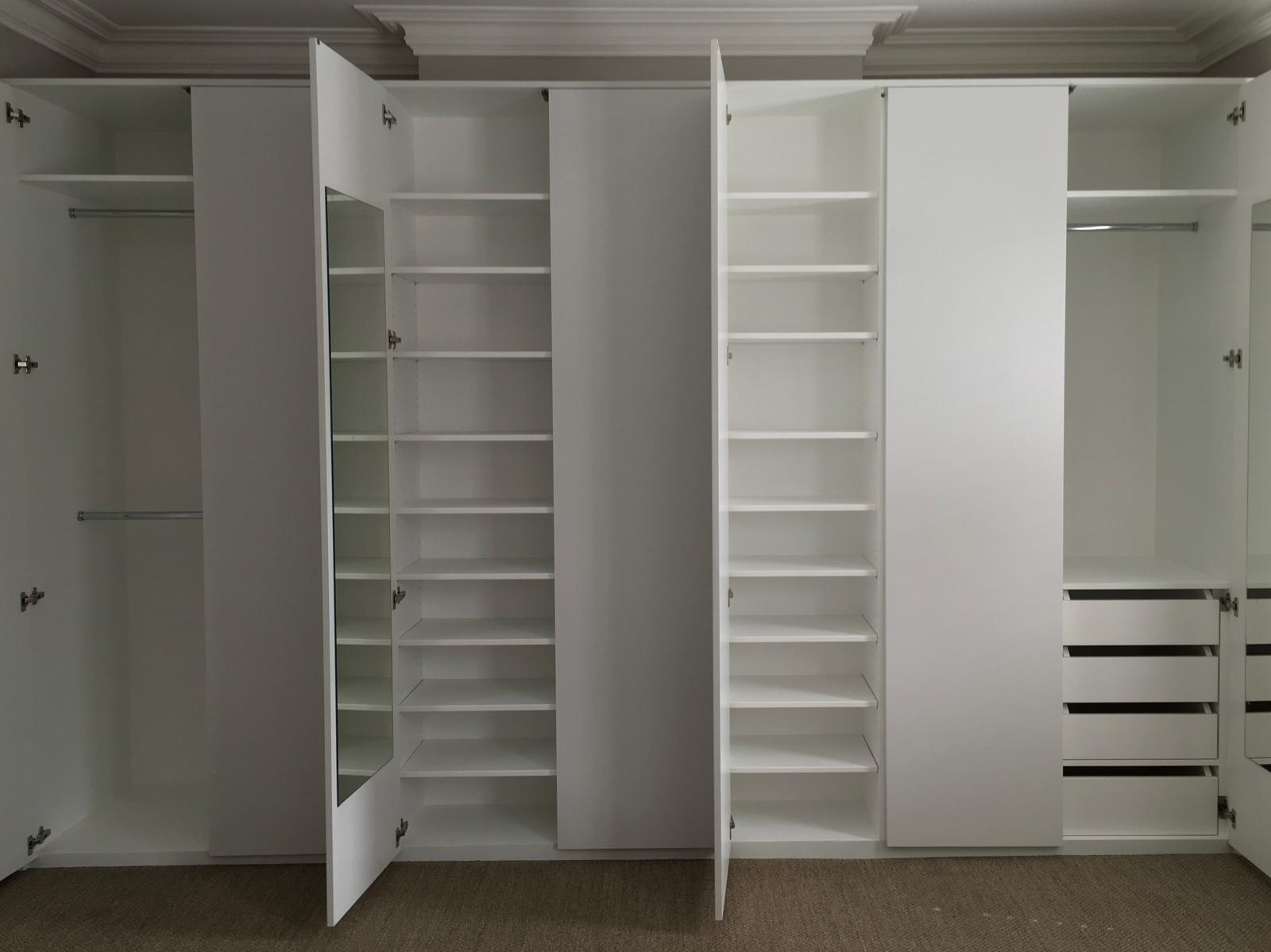 Custom fitted wardrobe interiors with drawers and shelves in Ascot