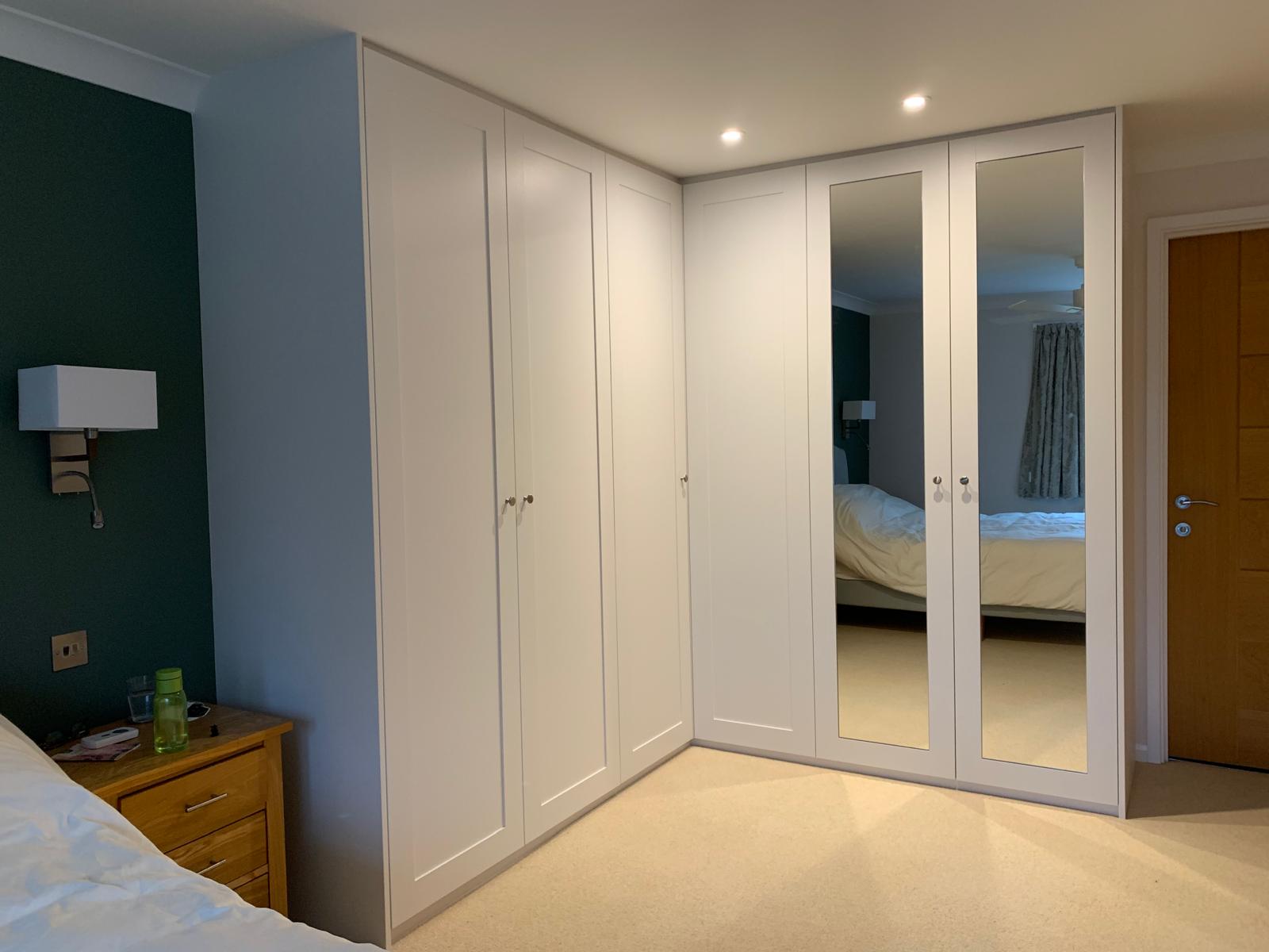 Handcrafted fitted bedroom furniture with painted finish in Windsor