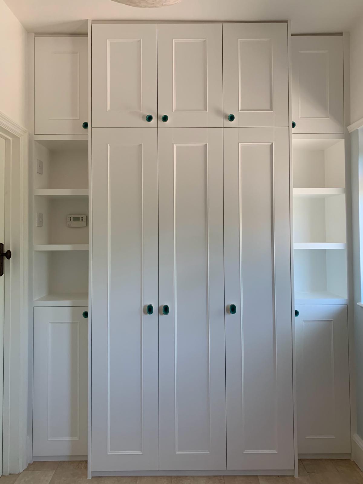 Fitted boot room with family coat and boot storage in Berkshire