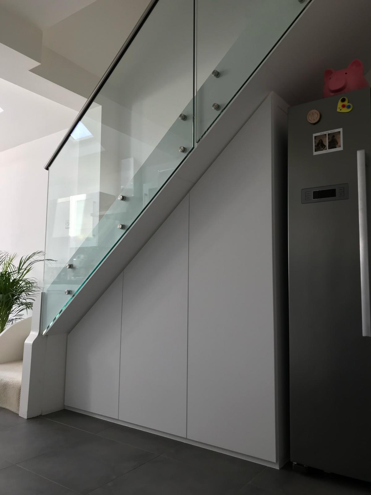 Custom fitted hallway cabinet with shoe storage in Ascot