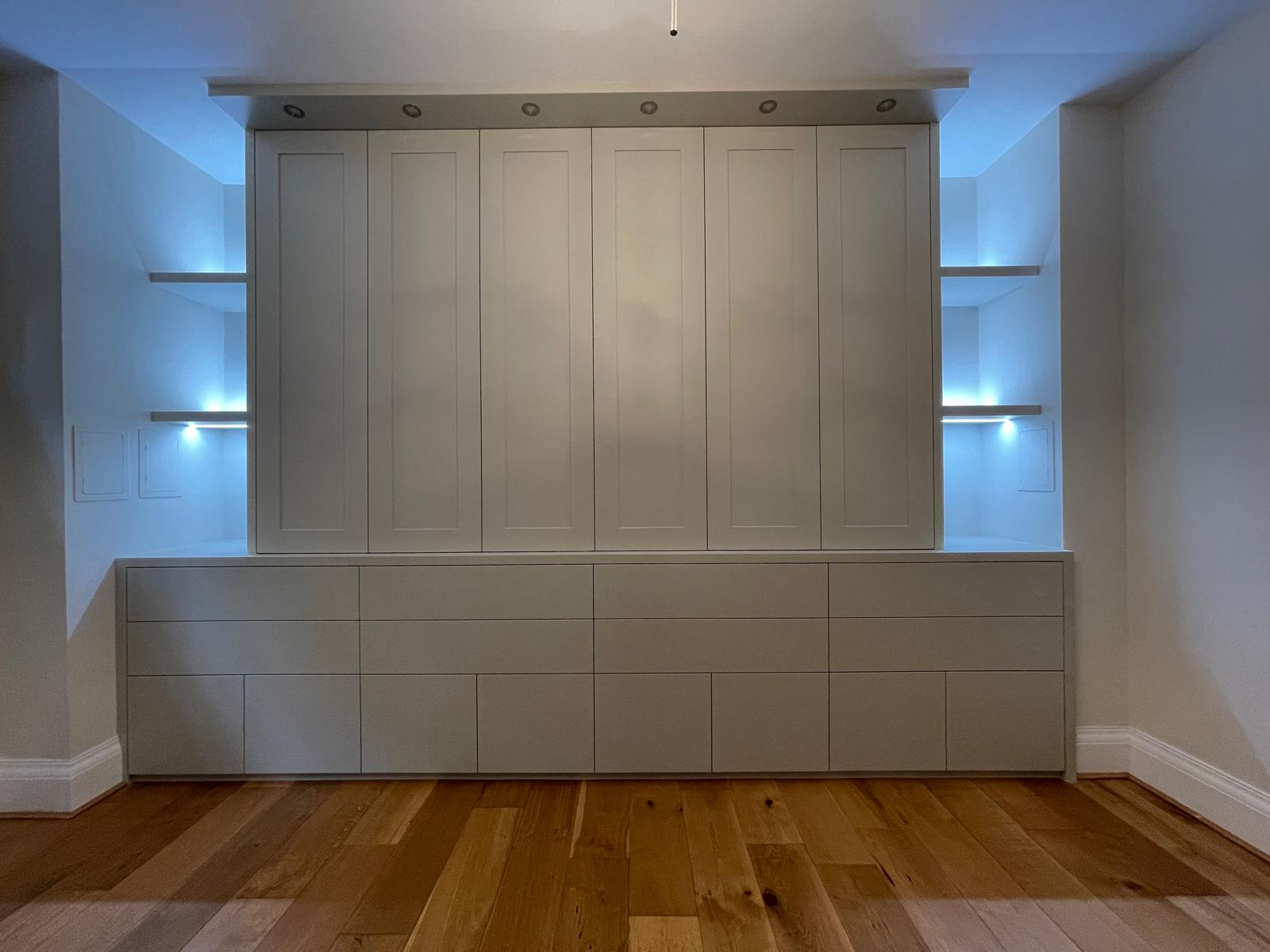 Fitted home office with built-in bookcase and filing in Windsor