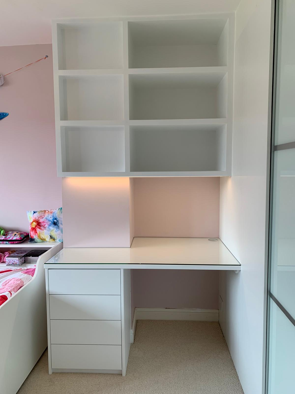 Handcrafted fitted home office with cable management in Windsor