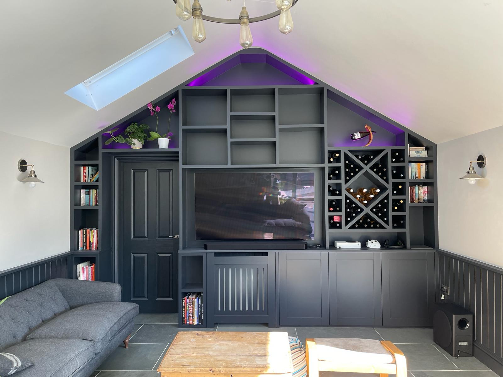 Handcrafted fitted living room furniture in Ascot home
