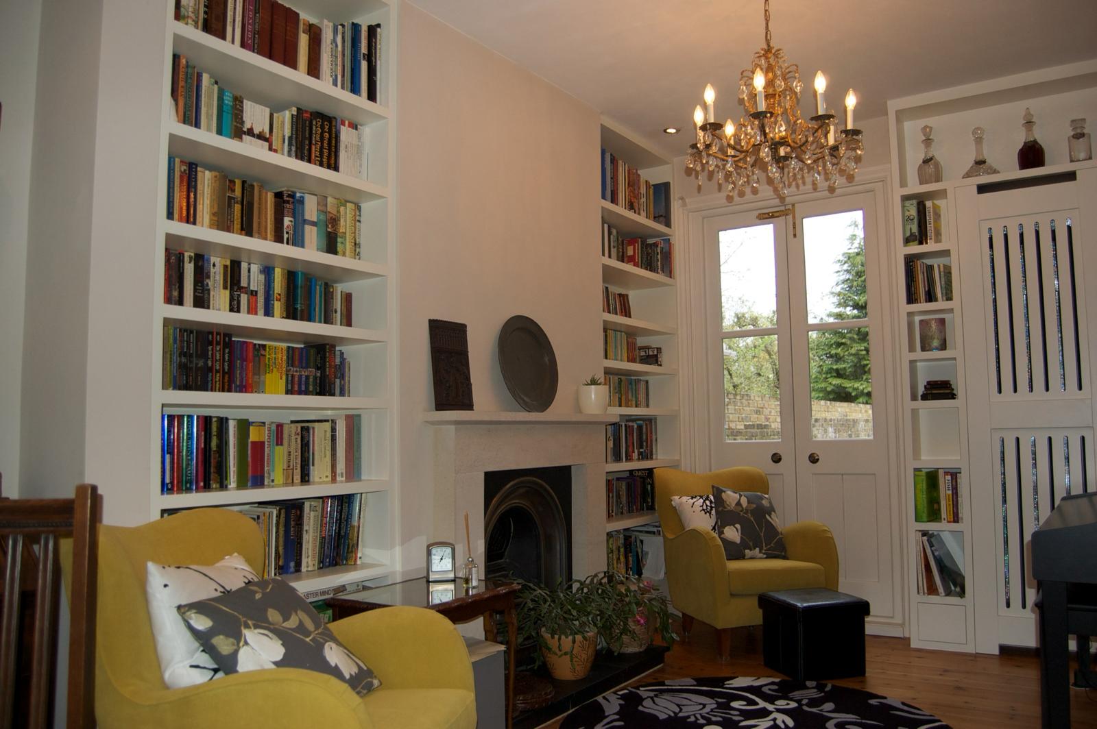 Custom built-in display cabinets in Berkshire living room
