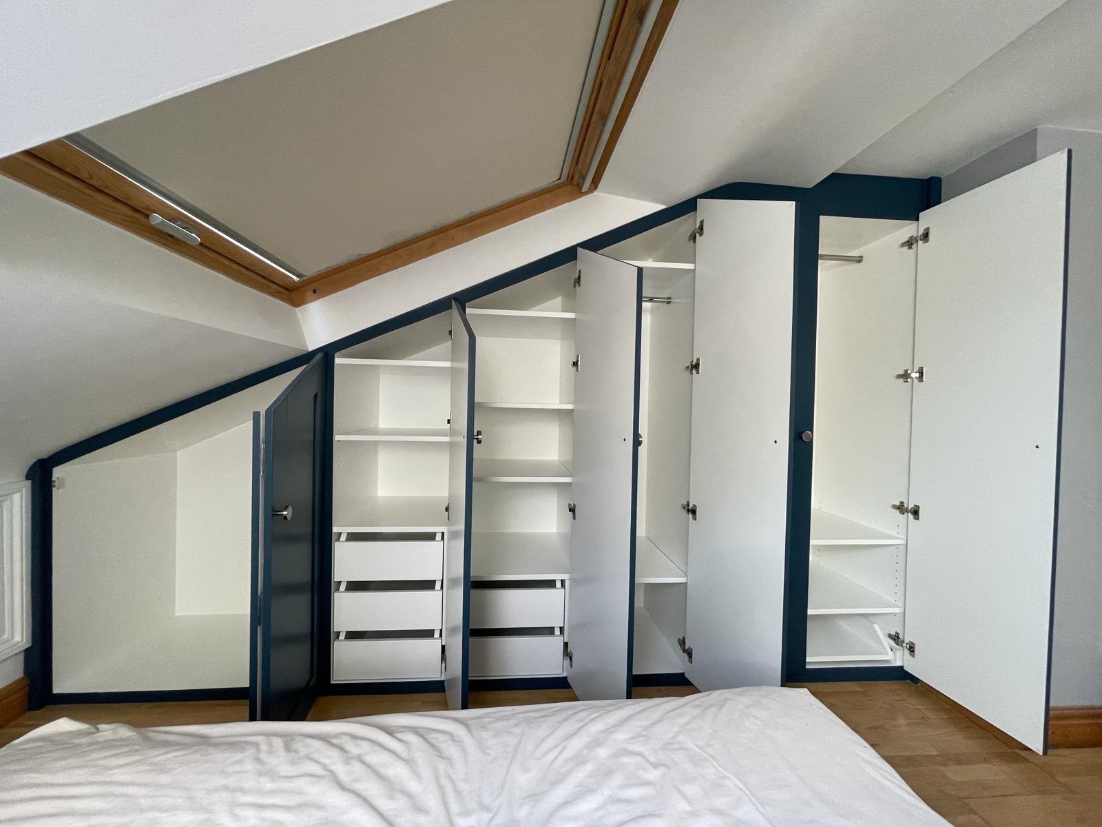 Fitted loft conversion bedroom furniture in Ascot home