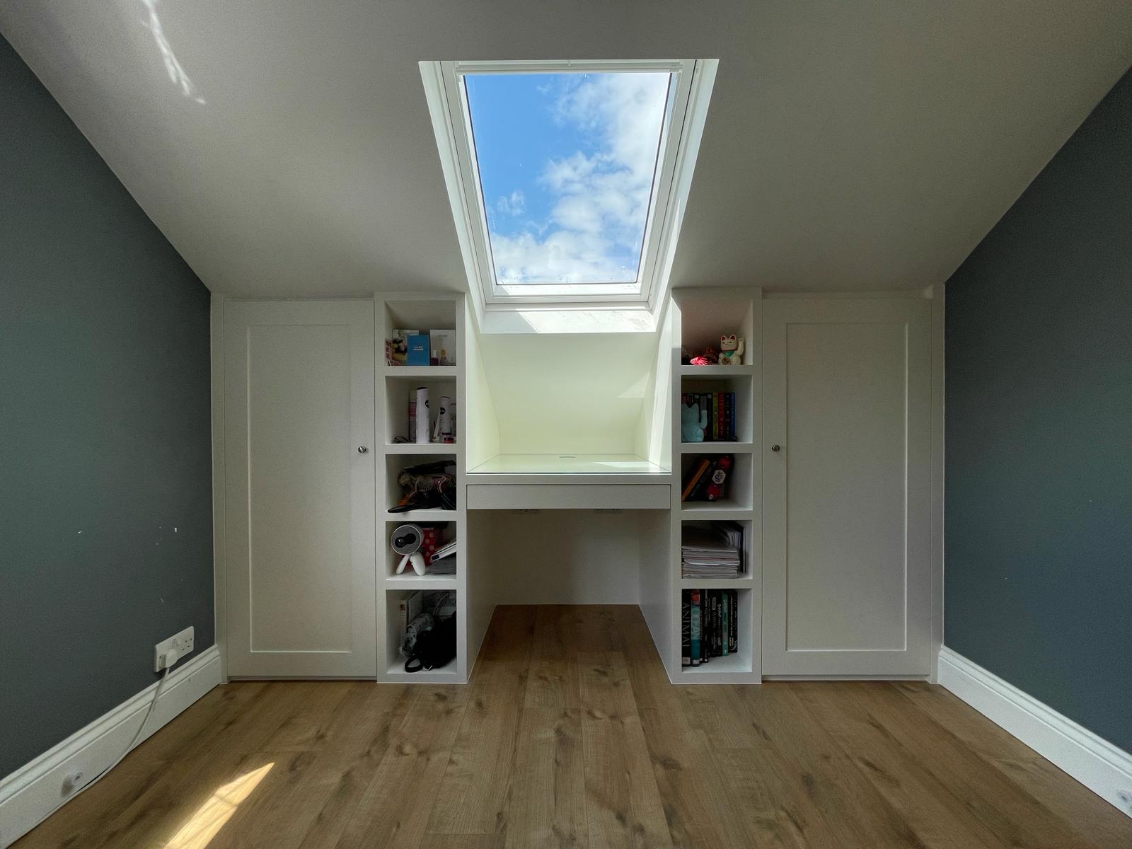 Bespoke sloped ceiling wardrobes in Windsor loft conversion